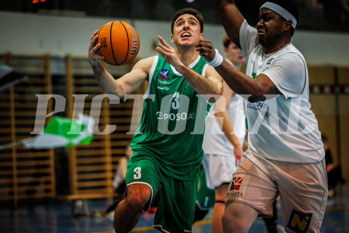 Basketball, Basketball Zweite Liga 2024/25, Grunddurchgang 16.Runde, UDW Alligators, KOS Celovec, Niklas Michel (3)