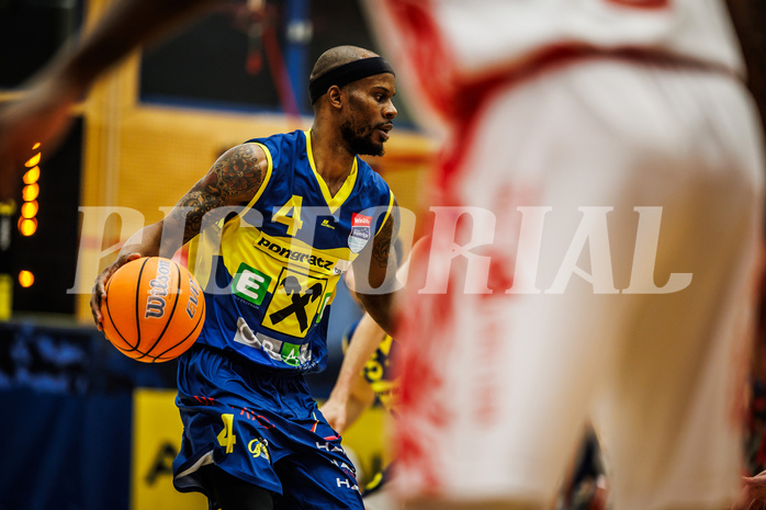 Basketball, win2day Basketball Superliga 2024/25, Grunddurchgang 18.Runde, Traiskirchen Lions, UBSC Graz, Jeremy Smith (4)