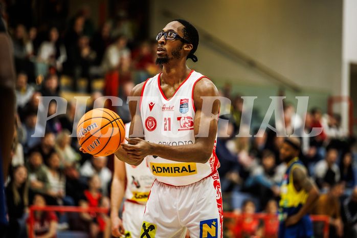 Basketball, win2day Basketball Superliga 2024/25, Grunddurchgang 18.Runde, Traiskirchen Lions, UBSC Graz, Nelson Haskin (21)
