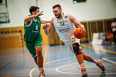 Basketball, Basketball Zweite Liga 2024/25, Grunddurchgang 16.Runde, UDW Alligators, KOS Celovec, Veljko Dena (10), Matej Drgon (12)