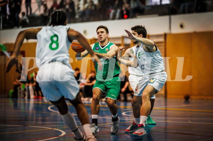 Basketball, Basketball Zweite Liga 2024/25, Grunddurchgang 16.Runde, UDW Alligators, KOS Celovec, Niklas Michel (3)