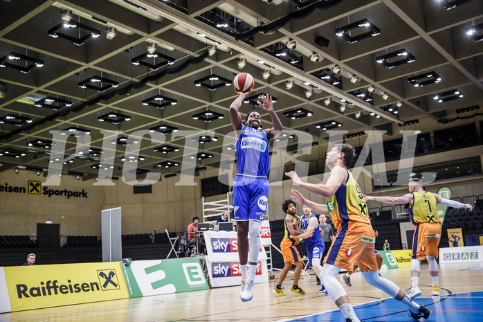 Basketball, Admiral Basketball Superliga 2019/20, Grunddurchgang 9.Runde, UBSC Graz, Oberwart Gunners, Eric Katenda (8)