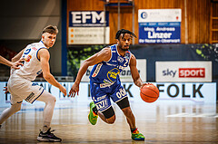 Basketball, bet-at-home Basketball Superliga 2021/22, Platzierungsrunde Spiel 1, Oberwart Gunners, Gmunden Swans, Cederic Anders (2)