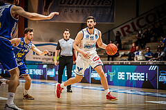 Basketball, bet-at-home Basketball Superliga 2021/22, Platzierungsrunde Spiel 1, Oberwart Gunners, Gmunden Swans, Ioannis Chatzinikolas (11)
