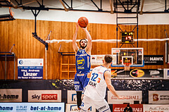 Basketball, bet-at-home Basketball Superliga 2021/22, Platzierungsrunde Spiel 1, Oberwart Gunners, Gmunden Swans, Daniel Friedrich (6)
