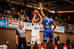 Basketball, bet-at-home Basketball Superliga 2021/22, Platzierungsrunde Spiel 1, Oberwart Gunners, Gmunden Swans, Ioannis Chatzinikolas (11)