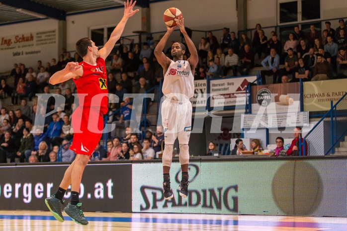 Basketball, ABL 2016/17, Grunddurchgang 21.Runde, Oberwart Gunners, WBC Wels, Christopher McNealy (8), Dejan Cigoja (10)