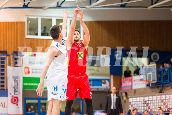 Basketball, ABL 2016/17, Grunddurchgang 21.Runde, Oberwart Gunners, WBC Wels, Davor Lamesic (7), Benjamin Blazevic (12)