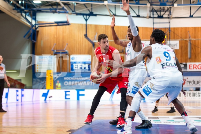 Basketball, ABL 2016/17, Grunddurchgang 21.Runde, Oberwart Gunners, WBC Wels, Davor Lamesic (7), Andell Cumberbatch (13)