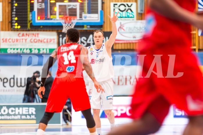 Basketball, ABL 2016/17, Grunddurchgang 21.Runde, Oberwart Gunners, WBC Wels, Sebastian Käferle (7), De Juan Wright (14)