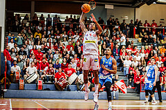 Basketball, win2day Basketball Superliga 2023/24, Viertelfinale Spiel 1, Traiskirchen Lions, SKN St.Pölten, Demarcus Demonia (4)