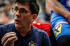 Basketball, win2day Basketball Superliga 2023/24, Viertelfinale Spiel 1, Traiskirchen Lions, SKN St.Pölten, Mike Kress (Headcoach)