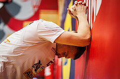 Basketball, win2day Basketball Superliga 2023/24, Viertelfinale Spiel 1, Traiskirchen Lions, SKN St.Pölten, Edgars Lasenbergs (25)