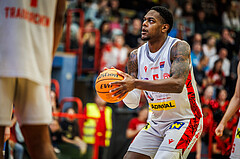 Basketball, win2day Basketball Superliga 2023/24, Viertelfinale Spiel 1, Traiskirchen Lions, SKN St.Pölten, Davon Clare (5)