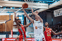 Basketball, Basketball Superliga 2023/24 , SF 4, Oberwart Gunners, Traiskirchen Lions, Jaquan Lawrence (40), Edi Patekar (9), Demarcus Demonia (4)