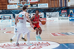 Basketball, Basketball Superliga 2023/24 , SF 4, Oberwart Gunners, Traiskirchen Lions, Daniel Koeppel (14), Demarcus Demonia (4)