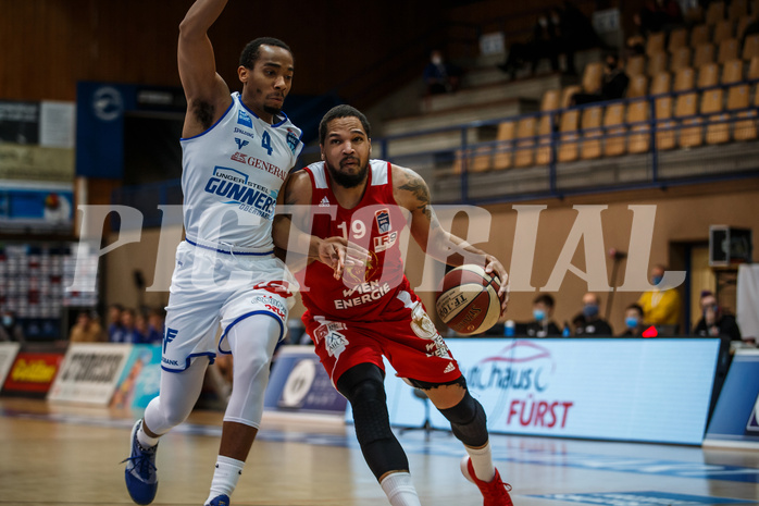Basketball, bet-at-home Basketball Superliga 2020/21, Grunddurchgang 16. Runde, Oberwart Gunners, BC Vienna, Jason Detrick (19)