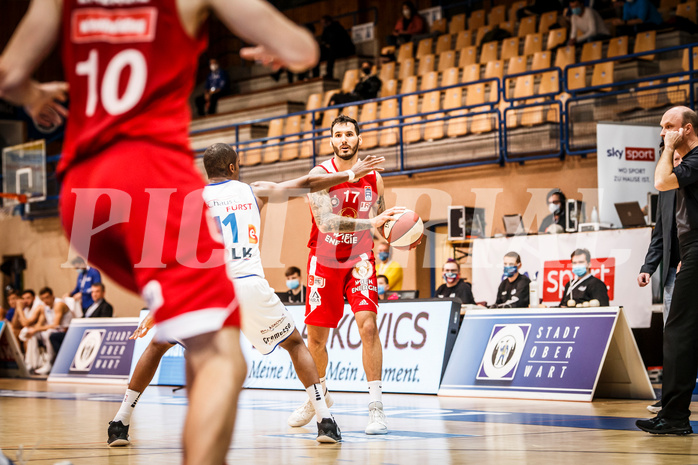 Basketball, bet-at-home Basketball Superliga 2020/21, Grunddurchgang, 16. Runde, Oberwart Gunners, BC Vienna, Ivan Siriscevic (17)