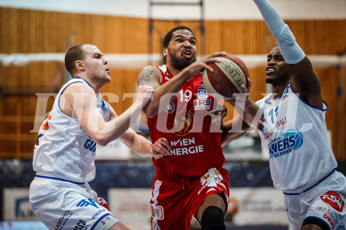 Basketball, bet-at-home Basketball Superliga 2020/21, Grunddurchgang 16. Runde, Oberwart Gunners, BC Vienna, Jason Detrick (19)
