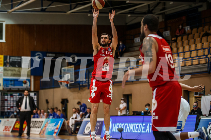 Basketball, bet-at-home Basketball Superliga 2020/21, Grunddurchgang 16. Runde, Oberwart Gunners, BC Vienna, Anton Shoutvin (10)