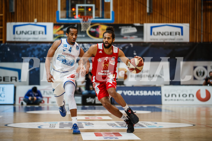 Basketball, bet-at-home Basketball Superliga 2020/21, Grunddurchgang 16. Runde, Oberwart Gunners, BC Vienna, Richaud Pack (4)