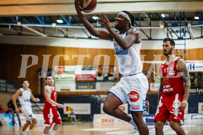 Basketball, bet-at-home Basketball Superliga 2020/21, Grunddurchgang 16. Runde, Oberwart Gunners, BC Vienna, Quincy Diggs (13)