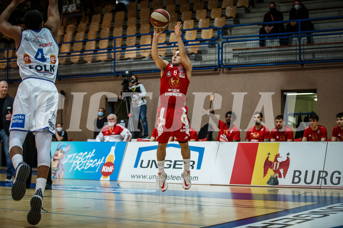 Basketball, bet-at-home Basketball Superliga 2020/21, Grunddurchgang 16. Runde, Oberwart Gunners, BC Vienna, Mustafa Hassan Zadeh (5)