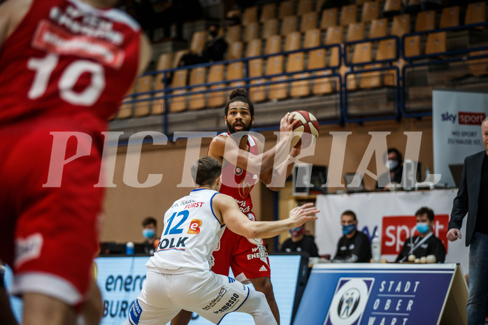 Basketball, bet-at-home Basketball Superliga 2020/21, Grunddurchgang 16. Runde, Oberwart Gunners, BC Vienna, Richaud Pack (4)