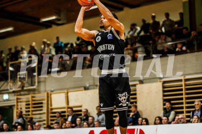 Basketball, Basketball Zweite Liga 2024/25, Playoffs Viertelfinale Spiel 2, Mattersburg Rocks, Wörthersee Piraten, Marcus Holyfield (7)