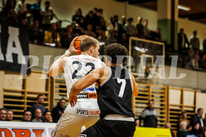 Basketball, Basketball Zweite Liga 2024/25, Playoffs Viertelfinale Spiel 2, Mattersburg Rocks, Wörthersee Piraten, Asdren Drew Koka (22)