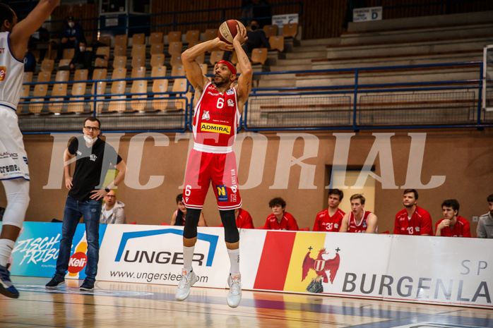 Basketball, bet-at-home Basketball Superliga 2020/21, Grunddurchgang, 18. Runde, Oberwart Gunners, Traiskirchen Lions, Shawn L. Ray (6)