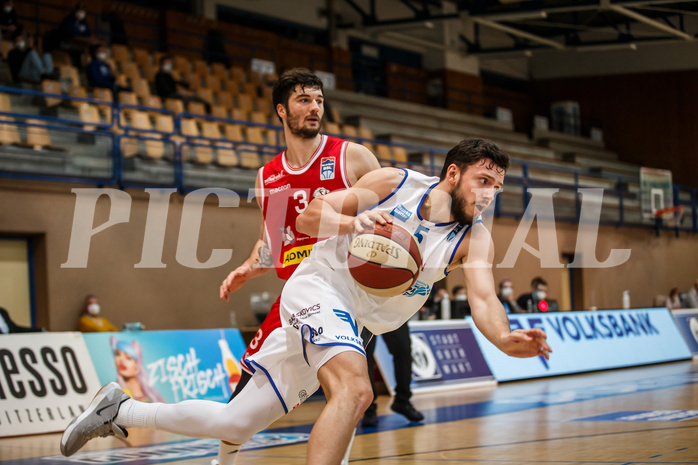 Basketball, bet-at-home Basketball Superliga 2020/21, Grunddurchgang, 18. Runde, Oberwart Gunners, Traiskirchen Lions, Ignas Fiodorovas (5)
