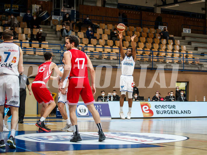 Basketball, bet-at-home Basketball Superliga 2020/21, Grunddurchgang, 18. Runde, Oberwart Gunners, Traiskirchen Lions, Quincy Diggs (13)