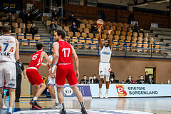 Basketball, bet-at-home Basketball Superliga 2020/21, Grunddurchgang, 18. Runde, Oberwart Gunners, Traiskirchen Lions, Quincy Diggs (13)