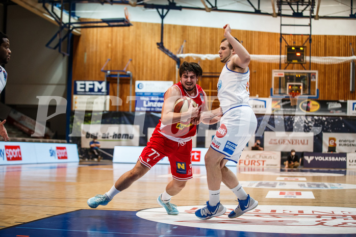 Basketball, bet-at-home Basketball Superliga 2020/21, Grunddurchgang, 18. Runde, Oberwart Gunners, Traiskirchen Lions, Luka Gvozden (77)