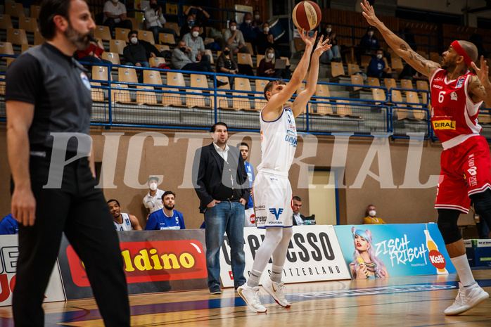 Basketball, bet-at-home Basketball Superliga 2020/21, Grunddurchgang, 18. Runde, Oberwart Gunners, Traiskirchen Lions, Jonathan Knessl (12)