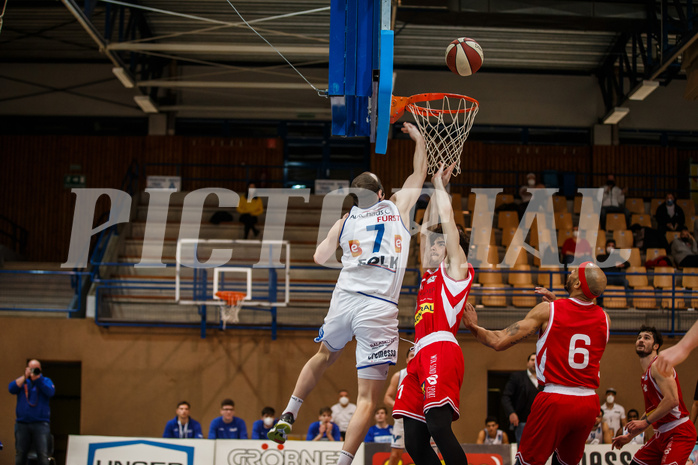 Basketball, bet-at-home Basketball Superliga 2020/21, Grunddurchgang, 18. Runde, Oberwart Gunners, Traiskirchen Lions, Sebastian Käferle (7)