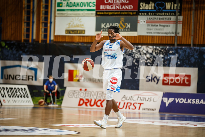 Basketball, bet-at-home Basketball Superliga 2020/21, Grunddurchgang, 18. Runde, Oberwart Gunners, Traiskirchen Lions, Quincy Diggs (13)
