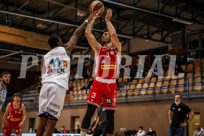Basketball, bet-at-home Basketball Superliga 2020/21, Grunddurchgang, 18. Runde, Oberwart Gunners, Traiskirchen Lions, Luka Kamber (3)