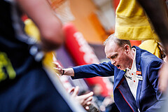 Basketball, Win2Day Superliga 2023/24, Grunddurchgang 9.Runde, Vienna Timberwolves, Gmunden Swans, Anton Mirolybov (Head Coach)