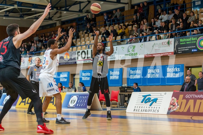 Basketball, ABL 2017/18, Grunddurchgang 21.Runde, Oberwart Gunners, WBC Wels, Carlos Novas Mateo (14)