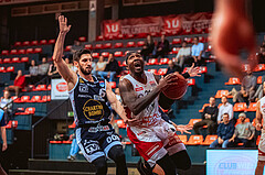 Basketball, Win2Day Superliga 2022/23, 4. Platzierungsrunde, BC Vienna, Gmunden Swans, Daniel Friedrich (6), Jahenns Manigat (21)