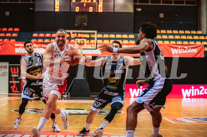 Basketball, Win2Day Superliga 2022/23, 4. Platzierungsrunde, BC Vienna, Gmunden Swans, Enis Murati (44)