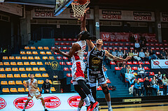 Basketball, Win2Day Superliga 2022/23, 4. Platzierungsrunde, BC Vienna, Gmunden Swans, Carlos Novas Mateo (2), Dominic Green (1)