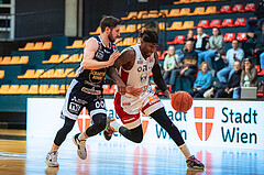 Basketball, Win2Day Superliga 2022/23, 4. Platzierungsrunde, BC Vienna, Gmunden Swans, Daniel Friedrich (6), Jahenns Manigat (21)