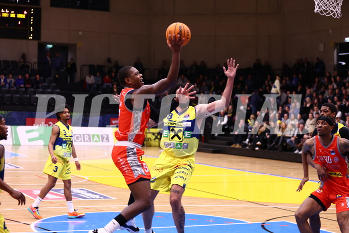 13.01.2024, Graz, Raiffeisen Sportpark Graz, Basketball Superliga 2023/24, Grunddurchgang, Runde 18, UBSC Raiffeisen Graz - Arkadia Traiskirchen Lions
