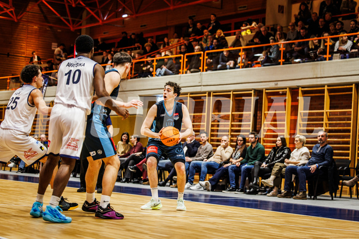 Basketball, win2day Basketball Superliga 2023/224, Grunddurchgang Runde 18, BBC Nord Dragonz, Oberwart Gunners, Paul Rotter (6)