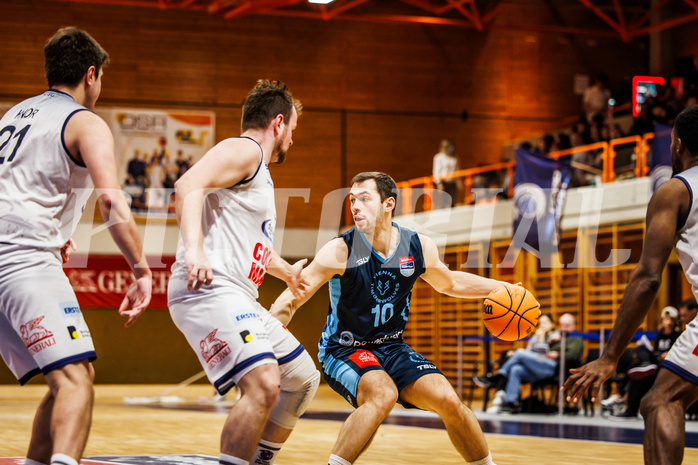 Basketball, win2day Basketball Superliga 2023/224, Grunddurchgang Runde 18, BBC Nord Dragonz, Oberwart Gunners, Jakob Szkutta (10)