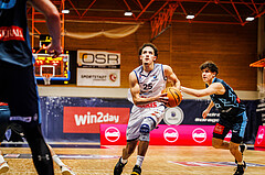 Basketball, win2day Basketball Superliga 2023/224, Grunddurchgang Runde 18, BBC Nord Dragonz, Oberwart Gunners, Lukas Hahn (25)