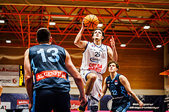 Basketball, win2day Basketball Superliga 2023/224, Grunddurchgang Runde 18, BBC Nord Dragonz, Oberwart Gunners, Lukas Hahn (25)